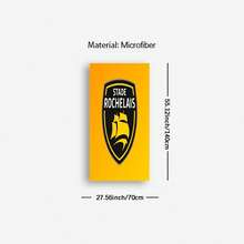 Lấy cảm hứng từ Stade Rochelais, khăn tắm biển siêu mềm làm từ sợi microfiber - Thiết kế biểu tượng sư tử thời trang, nhanh khô và nhẹ, thích hợp cho bơi lội, tập thể dục, yoga - 256gsm, hình chữ nhật, người bạn đồng hành lý tưởng khi đi du lịch, khăn tắm biển. - ST - Xem 4