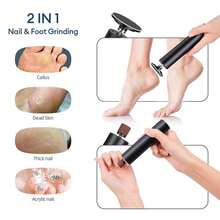 Máy tẩy chai chân điện 2 trong 1, máy mài gót chân điện 6 tốc độ, dụng cụ chăm sóc chân tự động sạc pin 1200mAh. - Xem 3