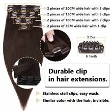 Clip In Hair Extensions Real Human Hair Remy Human Hair Extensions Invisible Clip Ins For Women Natural Human Hair Clip Ins Hair Extentions Straight 8-24inch 30cm 35cm 40cm 45cm 50cm 65cm 60cm Pelucas De Cabello Humano #1 Jet Black #1B Natural Black #2 Dark Brown #4 Medium Brown #6 Light Brown #24 Natural Blonde #27 Dark Blonde #60 Platinum Blonde #613 Bleach Blonde #12 Golden Brown #99J Wine Red #30 Light Auburn #33 Dark Auburn #4/27 Medium Brown/Dark Blonde #12/613 Golden Brown/Blonde #18/613 Ash Blonde/Bleach Blonde Pelucas De Cabello Humano - S70 - 查看 9
