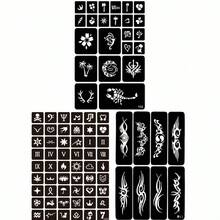 3件套镂空纹身模板，手绘海娜人体彩绘模板，节日喷绘模板，小型纹身图案模板 - 查看 7