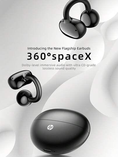  HP H10M Open Ear Wireless Headphones, Bluetooth 5.4 Earbuds With IPX4 Waterproof, 30H Playtime, Built-In Mic, Lightweight Comfort Headset For Android