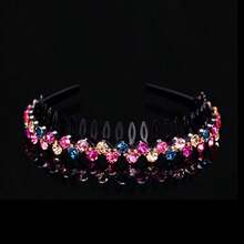 2pcs White & Colorful Crystal Rhinestone Decorated Hair Band Headpiece Hair Band Hair Hoop Hairband - White+Color - View 8