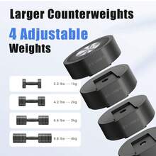 MERACH Dumbbell Set Of 2, Adjustable Weight, Anti-Slip Handle, Macaron Colors, Each 2.2/4.4/6.6/8.8 Lbs, 4 In 1 Hand Weights For Women At Home - Black - View 4