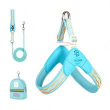 Bộ dây dắt chó hình chữ Y 3 món, bao gồm dây dắt, túi đựng và đai ngực phản quang có đệm, thoáng khí và có thể điều chỉnh, phù hợp cho chó nhỏ, vừa và lớn. - Nhiều màu - Xem 19