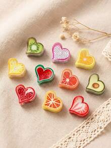 10pcs Girls' Spring And Summer Sweet And Cute Fruit Hair Clips, Suitable For Everyday Wear And Can Also Be Used As Gifts - Multicolor - View 3