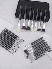 25Pcs Professional Makeup Brush Set Foundation Powder Concealer Eyeshadow Blending Blush Highlighter Natural-Synthetic Hair Brushes,Professional Makeup Brushes Set Suitable For Beginners And Professional Makeup Artists.(Black) - Multicolor - View 6