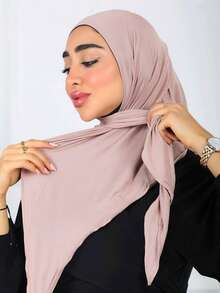 1件装速戴三角头巾，一体式系带设计，快速佩戴不滑落，无需内衬帽，适合日常佩戴、祈祷和外出。 - 彩色 - 查看 18