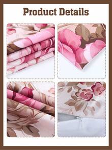 4pcs Rose Velvet Pillow Covers, Vintage Peach Skin Soft Pillow Covers, Single-Sided Printed Cushion Covers, Rose Theme Decor, Birthday Party Decor, Birthday Girl, Pink Bow Decor, Mother's Day Gift, Bridal Shower Decor, Machine Washable, Living Room Decor, Sofa Styling Decor, Home Decor, Bedroom Decor, Holiday Decor, Party Favors, Baby Shower, Creative Gift (Pillow Inserts Not Included) - Rose - View 10