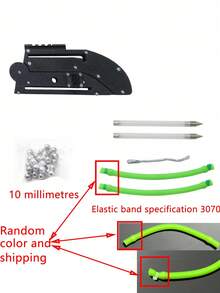 1 Set Outdoor Hunting Gear Foldable Slingshot Practice Kit, Made Of ABS Material With Foldable Design For Easy Portability, Suitable For Outdoor Competition, Entertainment And Shooting Practice. Essential For Target Shooting Practice, Simple Operation With Included , Can Be Given As A Gift. - Black - View 10