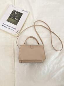 Bolso de mano mini de moda, bolso de tela versátil y ligero, bolso de hombro para mujer - Caqui - Ver 7