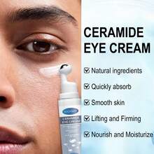 Xioimy 15毫升神经酰胺和胶原蛋白密集保湿眼霜，深层滋养，滚珠按摩设计，平滑、提亮并滋润肌肤，适合所有肤质。 - 數量 - 查看 4