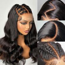 Uveous Bob Wig Human Hair 100% 13x6 HD Transparent Lace Frontal Wigs Brazilian 13x4 Transparent Lace Front Wigs For Women Natural Short Bob Wigs - Natural Black - 查看 3