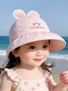 Mũ chống nắng cho trẻ em, mũ rộng vành mỏng nhẹ mùa xuân thu, mũ lưỡi trai nơ dễ thương cho bé gái, mũ mùa hè. - Nhiều màu - Xem 12