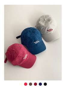 1 pieza Gorra de béisbol con visera curva estilo vintage - Sombrero estilo retro, Gorra de béisbol con letra bordada, Gorra de pico versátil unisex para exteriores, Gorra de béisbol minimalista con letra en color rojo frambuesa para primavera/verano, Gorra de béisbol con visera curva y parte superior suave, de talla grande y ajustable, transpirable, para playa y vacaciones - Nueva York - Ver 4