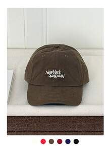 1 pieza Gorra de béisbol con visera curva estilo vintage - Sombrero estilo retro, Gorra de béisbol con letra bordada, Gorra de pico versátil unisex para exteriores, Gorra de béisbol minimalista con letra en color rojo frambuesa para primavera/verano, Gorra de béisbol con visera curva y parte superior suave, de talla grande y ajustable, transpirable, para playa y vacaciones - Nueva York - Ver 13