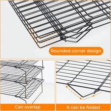 1/3 Tier Stackable Cooling Rack, For Batch Cooling Cookies, Pizza, Cakes - 16 X 10 Inch (Approx. 40cm X 25cm) Baking Rack, Cooling Rack - Heavy Duty Cooling Rack For Cooking, Baking And Dishwasher Baking Supplies - Black - Black - View 6
