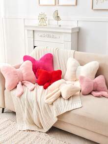 1 chiếc gối trang trí hình nơ bằng vải nhung mềm mại, thích hợp trang trí cho ghế sofa, phòng ngủ, phòng khách, nhà cửa, vỏ gối, quà cưới, quà trang trí phòng ngủ, quà tặng ngày Valentine, quà tặng ngày của Mẹ. - Màu xanh lam - Xem 7