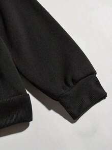1pc Men'S Funny Best Compliment When Told I Look Like My Dad Graphic Hooded Sweatshirt - Black Polyester Pullover With White Text, Casual Streetwear Hoodie For Halloween, Christmas Gifts & Casual ,Fall Hoodies,Men's Fall Clothes,Street Wear,Halloween,Mens Hoodies,Y2k Clothes,Jesus Hoodie,Thanksgiving Day,Nightmare Before Christmas,ChristmasWarm And Comfortable - Black - View 3