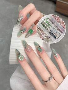 1 Box Nail Art Decorations - Lace, Transparent, White, Colorful, Holographic Hollow Bow Decals, Stickers, Nail Foils For DIY Nail Art, Korean Style - 彩色 - 查看 8