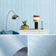 1 Roll Room Decor Stripe Wallpaper Peel And Stick White Solid Color Contact Paper Stripe Self-Adhesive Wallpaper Removable Waterproof Kitchen Wall Decor Wall Sticker Office Supplies Stickers - Moonlight Edition - View 11