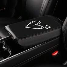 1件装心形印花汽车扶手套，时尚个性化扶手套，四季皆宜 - 線條愛心 - 查看 3