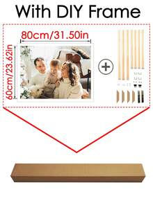 1件客製化照片印製畫布藝術，大尺寸個性化海報，附DIY相框（自行組裝相框）或僅畫布，母親節禮物/家居裝飾/房間裝飾/牆面裝飾，適合婚禮牆面裝飾或送給朋友的家居裝飾禮物 - 彩色 - 查看 39