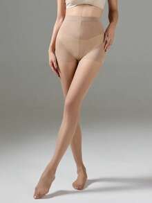 2 Pairs Women's Sexy 20D Ultra-Thin Transparent Pantyhose, Fashionable & Minimalist, Comfortable & Breathable - Apricot - View 3