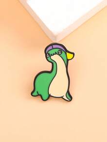 4件套可爱动物珐琅胸针套装，包括叠叠青蛙、蘑菇青蛙、戴帽子的水獭、绿色青蛙，时尚包包配饰 - 彩色 - 查看 12