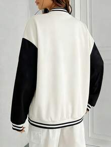 A Large-Sized Casual Loose Baseball Jacket For Women, Suitable For Daily Work And Outdoor Hiking - Màu be - Xem 2