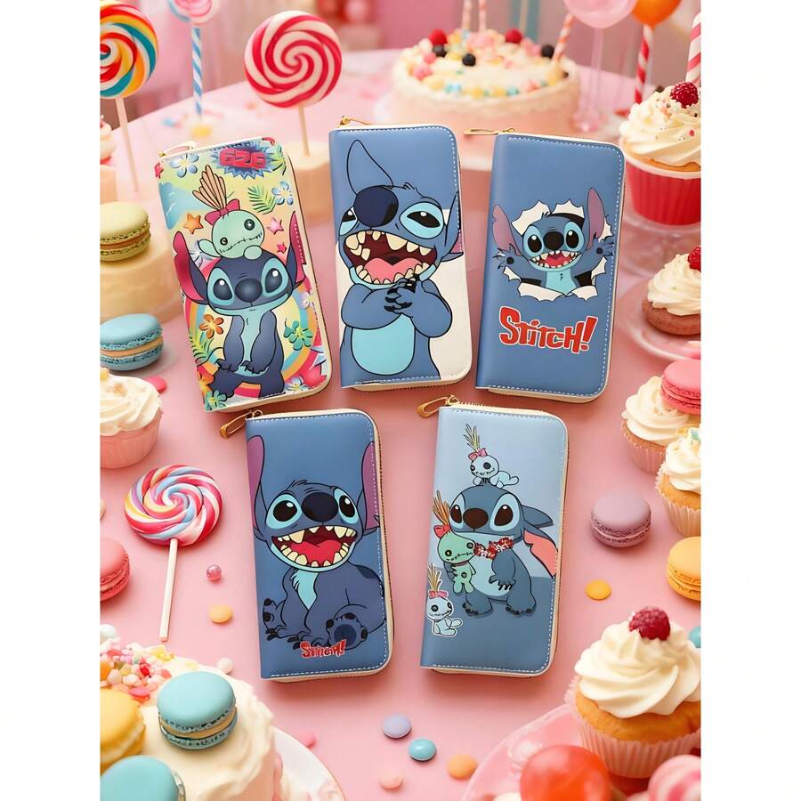 Disney 1个新款时尚长款卡通钱包拉链印花学生卡通钱包零钱包卡包 - 彩色 - 查看 1