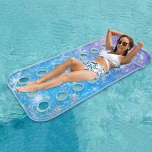 Flotador inflable para el cuello con soporte para adultos para piscina al aire libre, nuevo flotador de piscina inflable con gradiente de lentejuelas perforado - 1 artículo - Ver 10