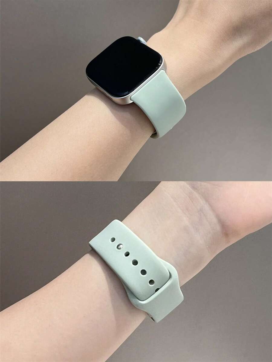 1件時尚矽膠手錶錶帶,相容於華為手錶智慧手環 Fit 3/Fit 4/Fit 4Pro/Fit5 手腕帶 - 嫩綠色 - 查看 1