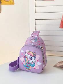 This Adorable Cartoon Unicorn And Dinosaur Waist Pack/Chest Pack Features A Delicate And Compact Random Pattern Print. It Also Makes A Great Coin Purse, Perfect For Daily Outings Or As A Children's Birthday Gift. - Waist Bag - View 14