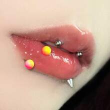 4-Color Gradient Acrylic Lip Ring, Titanium Steel External Thread, Niche European And American Lip Piercing Jewelry - Four-color Gradient Acrylic Lip Ring - View 7