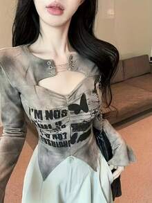 Women Tops - Khaki - View 1