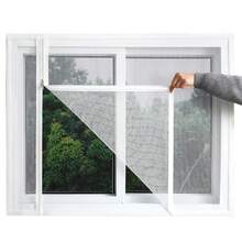 2026 Pantalla anti-mosquitos de tamaño personalizado, pantallas de ventana autoadhesivas, tipo con cremallera para el hogar - Blanco - Ver 4