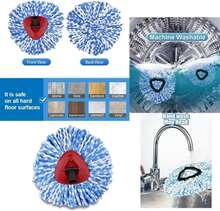 Spin Mop Replacement Heads Compatible With RinseClean 2 Tank Mop System,Microfiber Mop Refill Heads For Cleaning All Hard-Surfaced Floor - Trắng - Xem 4