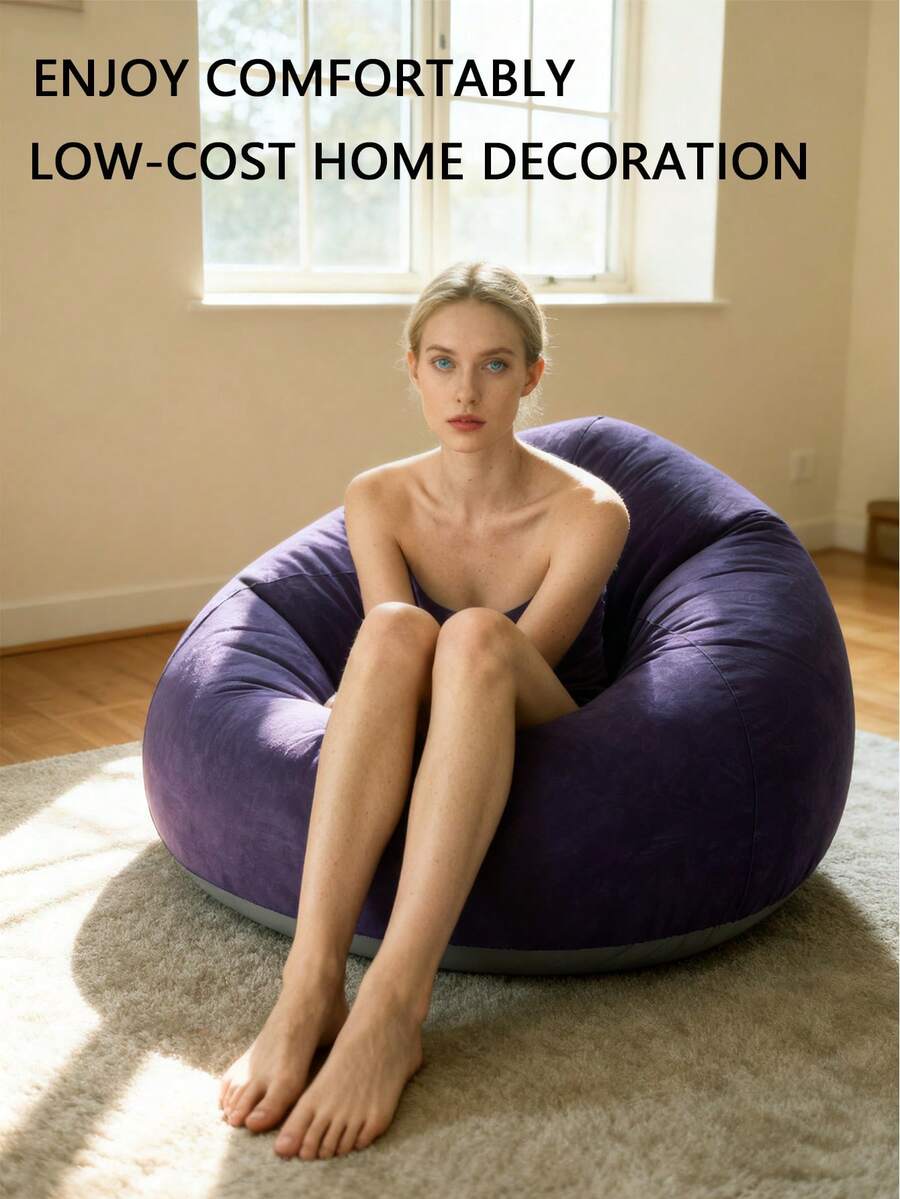 1 chiếc ghế lười bơm hơi - Ghế sofa đơn gấp gọn di động, có lớp đệm len mềm mại, không cần lắp ráp, nhiều màu sắc, thích hợp sử dụng trong nhà/ngoài trời, cắm trại và thư giãn tại nhà, đồ nội thất bơm hơi, thư giãn trong nhà, trang trí hiện đại, nhựa bền, ghế sofa cắm trại bơm hơi, ghế bơm hơi, giường bơm hơi, sofa hơi, ghế bành/ghế xem phim bơm hơi, ghế bành xốp nén trong phòng, ghế bành mềm mại, ghế bành phòng khách, sofa phòng khách, sofa thư giãn, sofa, ghế lười. - Nhiều màu - Xem 1