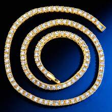 1 chiếc dây chuyền tennis 4mm, dây chuyền nhiều lớp bằng hợp kim kẽm dành cho nam, phong cách Rock & Hip Hop, thiết kế cổ điển đảm bảo tính linh hoạt và thiết thực, mang đến vẻ đẹp rực rỡ chưa từng có. Thích hợp làm quà tặng cho bạn bè, sinh nhật, tiệc tùng. - Chuỗi cửa hàng quần vợt thời trang - Xem 8