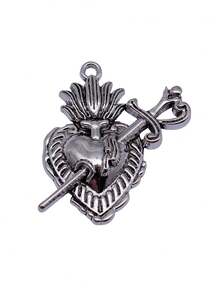 5pcs 41x32mm Gothic Sword Heart Charms Pendant For DIY Jewelry Making Necklace Keychain Phone Chain Bracelet Making Accessories Handmade Craft Making Findings - Gothic Sword Heart - View 7