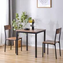 Dining Set, Dining Room Set With 2 Chairs, For Balcony, Dining Room & Living Room, Vintage Brown. Description - Brown - View 1