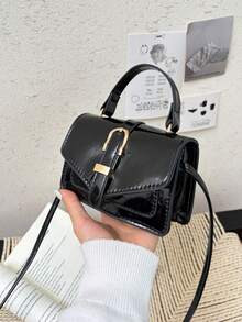 Niche Design Mini Handbag For Women, New Fashionable Elegant Crossbody Square Bag - Black - View 7
