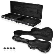 Yescom 2 Pack Electric Guitar Hard Case Wooden Shell  For Stratocaster Style & Universal Portable Lockable Gig Bag Concert Studio - 黑色 - 查看 1