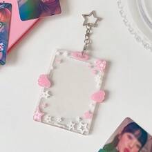 1 chiếc giá treo thẻ hình thần tượng 3 inch dành cho học sinh, kèm bao đựng thẻ trong suốt hình cánh thiên thần dễ thương. - Bao đựng thẻ - Xem 14