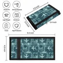 Funny Pattern Tri-Fold Wallet, Halter Wallet. Detachable Strap, Zipper Closure, Hook And Loop Design, Multiple Card Slots - Multicolor - View 3