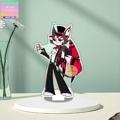 Mô hình nhân vật Hazbi dạng phẳng 2D, dễ thương theo phong cách anime - Tấm trang trí phẳng với đế đen, tương thích với các trò chơi thẻ bài và trưng bày trên bàn làm việc, không cần lắp ráp, đồ sưu tầm bằng acrylic bền, phù hợp cho người hâm mộ, dạng phẳng 2D.