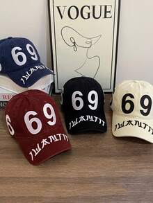 1pc New Spring/Summer Baseball Cap, Number 69 Street Fashion Snapback Hat, Unisex Sun Hat - A - View 7