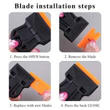 Mini Nail Art Stamping Scraper, Portable With Detachable Blades, Glue Remover, Cleaner And Multi-Functional Tool - Multicolor - View 4