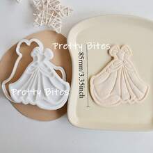 Khuôn cắt bánh hình váy công chúa, khuôn dập nổi bánh quy, khuôn làm bánh cưới, khuôn làm bánh sinh nhật, khuôn dập nổi bánh fondant, khuôn làm bánh bằng đường. - trắng - Xem 7