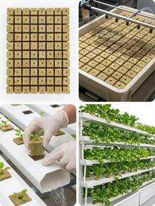 节省空间的育苗块，防止移植休克；专业水培种植套装；轻质岩棉育苗块；垂直种植系统；园艺用品 - 高效率育苗塊 - 查看 7